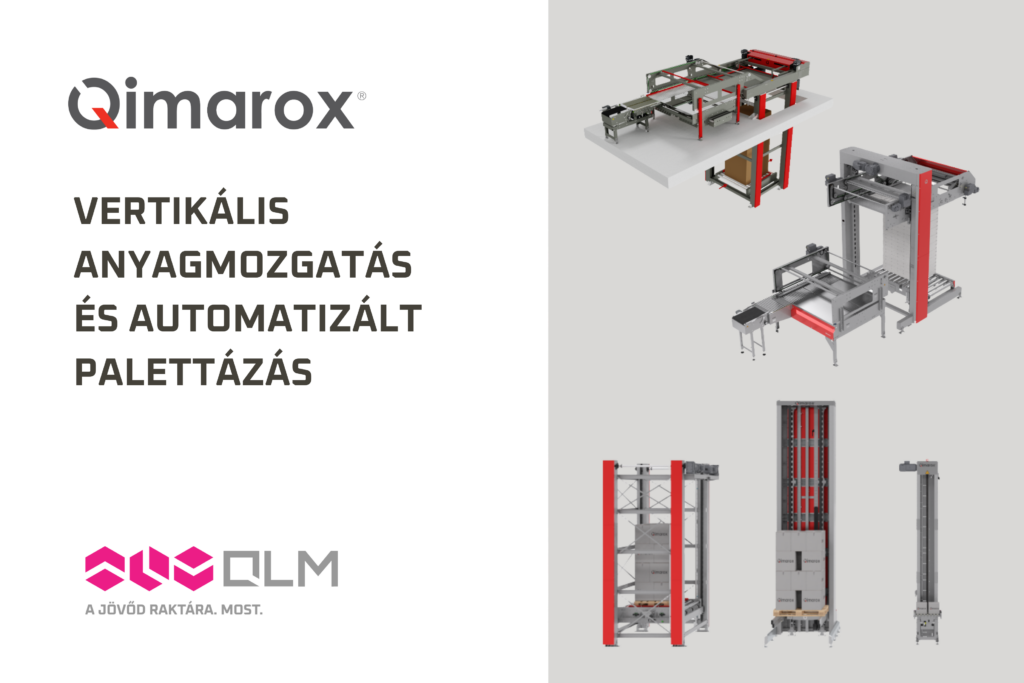 Qimarox vertikális anyagmozgató és automatizált palettázó rendszerek QLM-integrációval